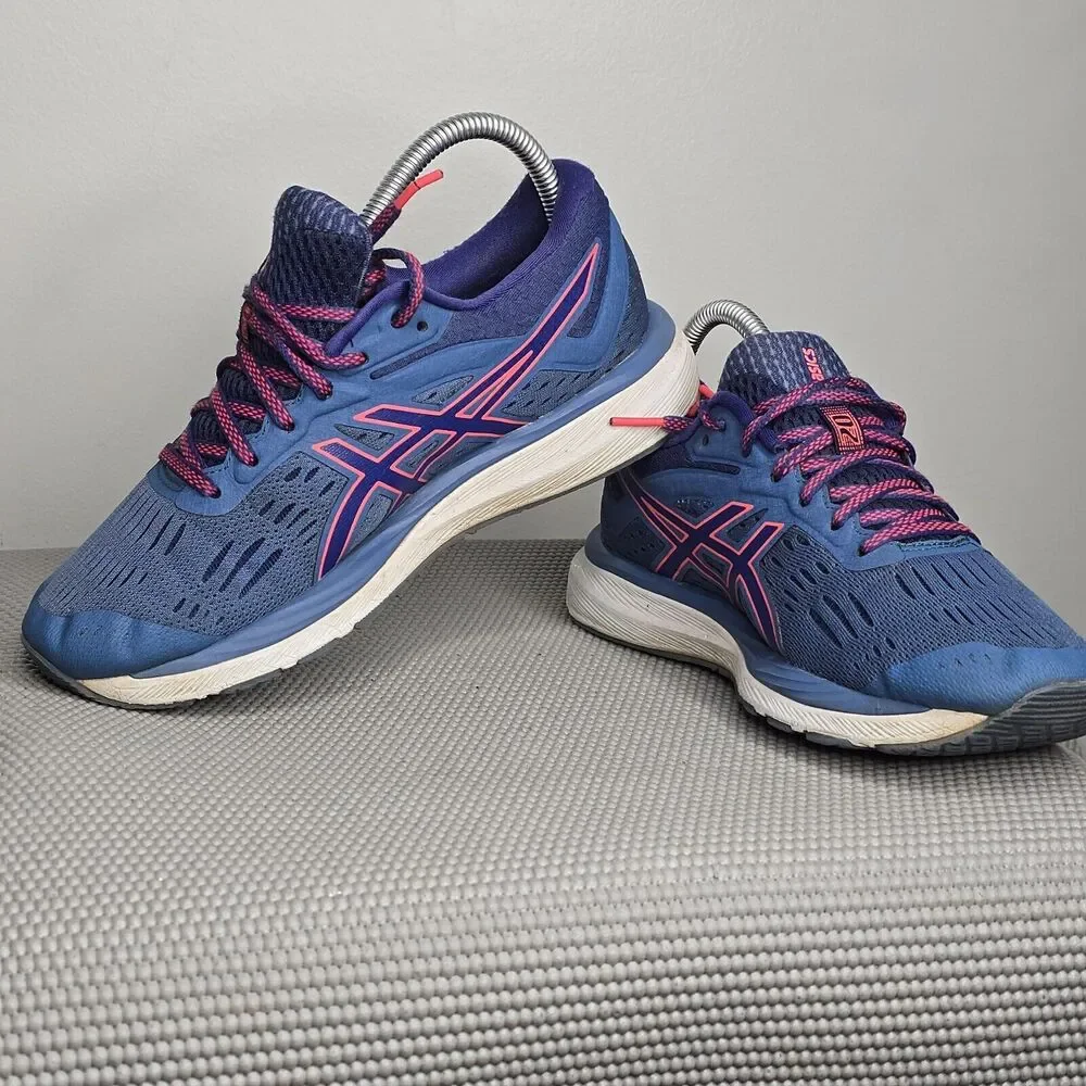ASICS Womens Gel Cumulus‎ 20 Running Shoes 1012A008 Blue-Pink-White Size US 7